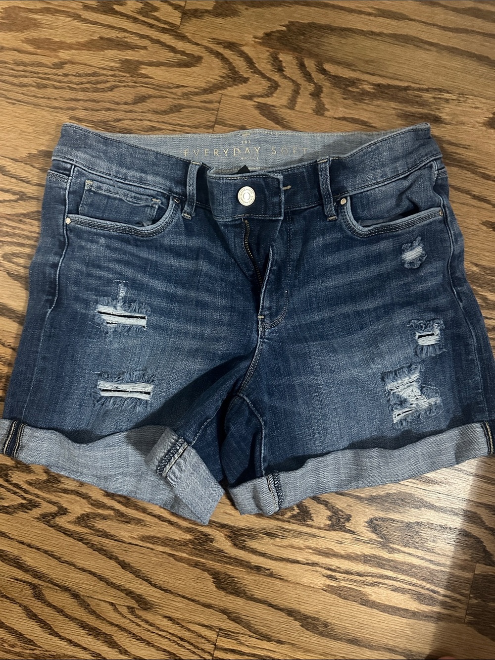 White House Black Market Dark Blue Distressed Denim Shorts
